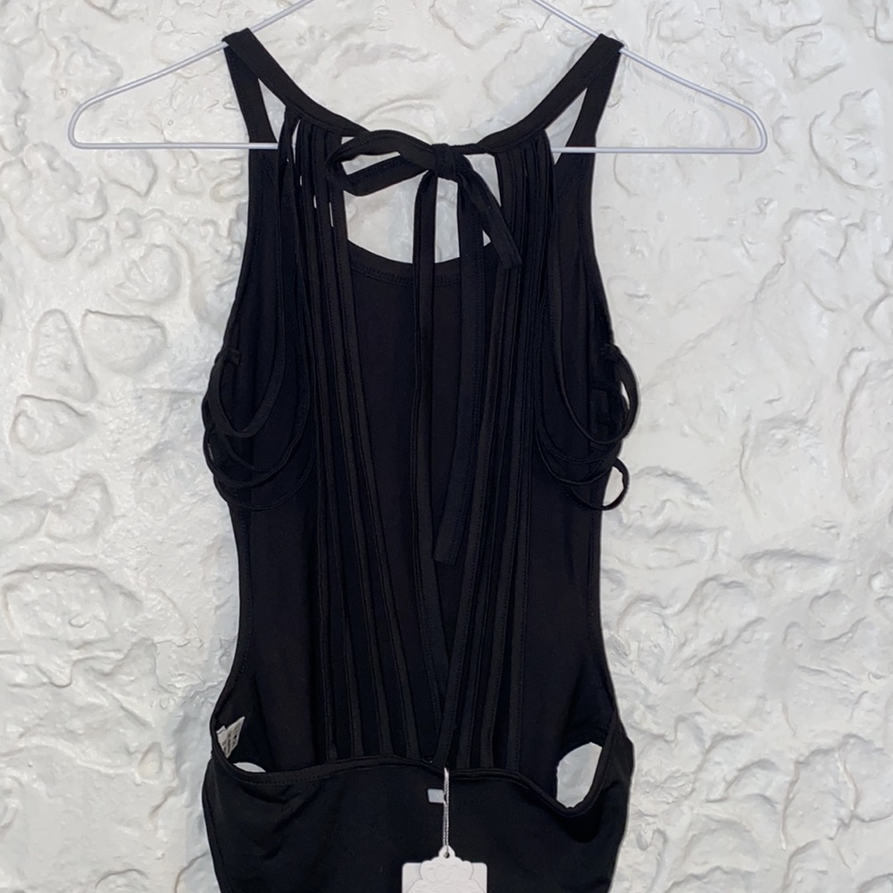 NWT Black Strappy Bodysuit